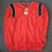 Rawlings Men's Dobby Pullover Outerwear Jacket Red/ Black Medium