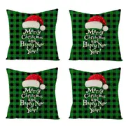 8Pcs Christmas Pillowcase Cotton Linen Throw Pillow Cover for Couch Home Decorations -Style 3