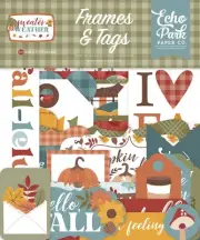 Echo Park Cardstock Ephemera-Frames & Tags, Sweater Weather