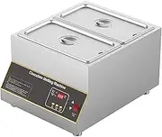 Chocolate Tempering Machine, Commercial Electric Melting Stainless Steel Food Warmer Professional Heated Chocolate Melter with Lid for Catering Restaurant Canteen Home Party,2grid