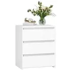 White Nightstand with 3 Drawers, White Bedside Table Night Stand for Bedroom ...