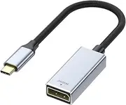 USB C afu DisplayPort Adapter DP1.4 [8K @ 60Hz, 4K @ 144Hz 120Hz] Dynamic HDR, 3D Thunderbolt 4/3 to DisplayPort HDR VRR Dolby Compatible with Oculus Rift S, Reverb G2, Dell XPS, Surface Pro