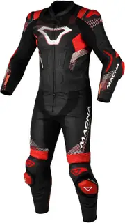 Macna Armadyl, leather suit 2pcs. perforated , color: Black/Red/White , size: 56