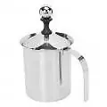 Manual Milk Frother 304 Stainless Steel Double Layer Brushed Process 800cc US