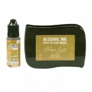 Antique Gold Pearlescent Alcohol Ink Pad with 12ml Reinker - Couture Creations