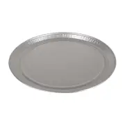 Pactiv 16" Caterware Deluxe Aluminum Round Flat Embossed Tray Silver | 50/Case