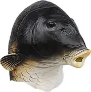 Halloween Mask Creepy Fish Latex Mask 11.8x15.8x13.4" Animal Full Head Realistic One Size Adult Horror with Ventilation Holes Cosplay Prop for Halloween Cosplay Prank Latex Fish