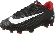 [Nike] Kids JR Mercurial Vortex III Fg Black/White Dark Grey Soccer Cleat 1 Kids US