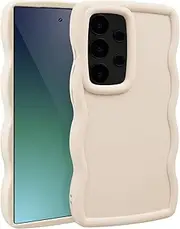 Wave Frame Case for Samsung Galaxy A13 5G /A13 4G /A04S /A13 LTE 4G,Slim Fit Cute Soft TPU Thin Protective Phone Cover for Women Girls-White