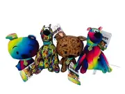 Full Brand New Scooby-Doo Sticker Bomb & Gradient Chibi Plush Set of 4