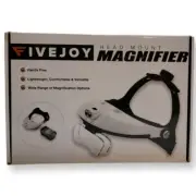 FiveJoy Head Mounted Magnifier with Detachable LED Light Handsfree New, Opened