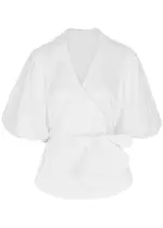 Jonathan Simkhai Waverly Cotton-blend Wrap top - White - XS XS