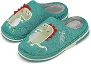 [INMINPIN] Boys Girls Cozy House Slippers Warm Plush Winter Cotton Slipper Kids Cute Dinosaur Indoor Shoes Non-Slip