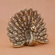Peacock Statue Brass Peacock Antique Animal Collection Sculpture Sitting Cabinet