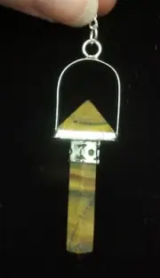 One (1) Tigers Eye Mineral Crystal Pendulum Stone of Manifestation Metaphysical