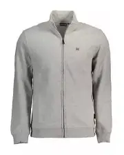 Napapijri ZipUp Sweatshirt Melange Grey Men Gray Sweaters