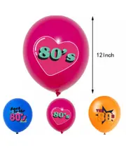 18Pcs Balloons(12inch) Back To The 80's Party Set Party Supplies Adults Birthday Decoration