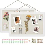 AKTOP 2-Pack Cork Board Bulletin Board 16x11 inch, Small Framed Corkboard wit...