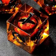 FONVGOGO Dragon Eye Dungeons and Dragons Dice, Liquid Core Dice Set D&D Sharp Edge Resin Dice Polyhedral Beholder's Ttrpg Die Role Playing RPG D and D Dice (Brown Black)