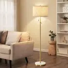 Marble Floor Lamp, Adjustable Height Standing Lamp with Marble Base Tall Lamp...
