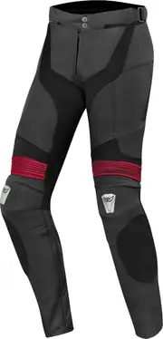 Berik Flexius Motorcycle Leather Pants, black-red, Size 54 for Men Black Red