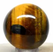 31mm Golden Yellow Tiger's Eye Sphere Sparkling Gemstone Crystal Mineral Africa