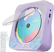 CD Player Portable with Bluetooth Desktop CD Players for Home with HiFi Sound Speakers,Mini Cute CD Player for Kids,Remote Control,Dust Cover,LED Display,Boombox FM Radio (Purple)