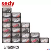 Acrylic Shoe Box Sneaker Display Storage Case Boxes Magnetic Door Stackable Au