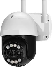 WiFi IP Camera Dual Lens 2.8mm -12mm 8X Zoom 4K Outdoor AI Human Tracking CCTV Audio Home Security Surveillance Camera(8MP Add 64G Card)