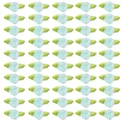 50Pcs 15mm Tiny Satin Ribbon Rose Fabric Flowers Rosettes Applique Light Blue