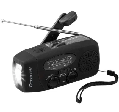 Dynamo Solar Hand Crank Self Powered AM/FM/NOAA Weather Radio LED Flashlights AU