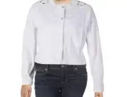 Elie Tahari Esperanza White Denim Jacket Size XL MSRP $398 New with Tags
