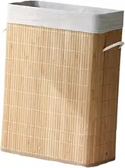yuksok Bamboo Laundry Basket, Dirty Clothes Hamper, Foldable Washing Basket Laundry Bin for Nursery, Bedroom,Hotel