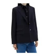 Theory Sleek Flannel Tailored Blazer US8 Navy