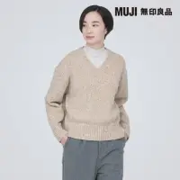 在飛比找momo購物網優惠-【MUJI 無印良品】女羊毛混氂牛毛混紗V領針織衫(共3色)