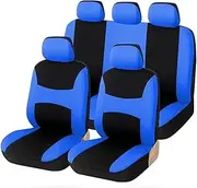 Automotive Seat Covers for Skoda for Fabia Universal Car Seat Covers Side Airbag Compatible Car Seat Cover(Blue Full Set)