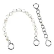 Unique Pearl Purse Chain Handles - Short Strap Replacement for Handbag Silver