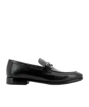 almond-toe leather loafers 7 Black
