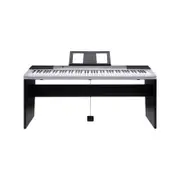 Karrera 88 Keys Electronic Keyboard Piano with Stand Silver