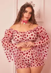 [Sugar Thrillz] Plus Love Surrounds Me Chiffon Top