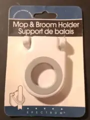 Spectrum Diversified Plastic Mop and Broom Holder White