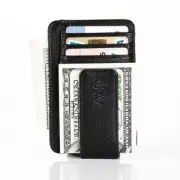 Leather Card Holder Women Men Slim Wallet Creative Money Clip Wallet