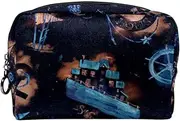Beach House Watercolor Pattern Make Up Cosmetics Pouch Bag Case Multifunction Portable Toiletry Organizer for Travel Makeup Utensils