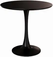 [IFIAM] 24 Inch Small Round Dining Table for 2-4 People, Mid Century Modern Tulip Dining Table Farmhouse Kitchen Wooden Dining Table Black