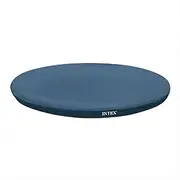 Intex 28021E Pool Cover: for 10ft Round Easy Set Pools – Includes Rope Tie – Drain Holes – 12in Overhang – Snug Fit