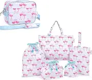 COLORFUL CANDY STYLE Laura Ashley NU501000 School Entrance School Entrance 6-Piece Set, Lesson Bag, Shoe Case, Drawstring Bag, Gymnastics Clothing Bag, Lunch Bag, Cup Bag, Small Compartment,