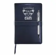 Geelong Cats AFL Team Logo PU Leather Notebook and Pen