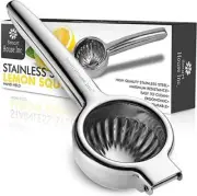 Extra-Large Stainless Steel Lemon Squeezer - Manual Fruit Juicer with Seeds a...