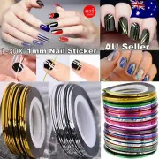 1/10/30pcs Nail Art Striping Tape Metallic Line Sticker Rolls Manicure DIY Mixed