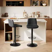 Adjustable Swivel Bar Stools Set of 2, Modern Upholstered Bar Chairs with Footre